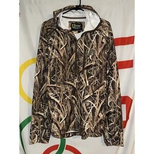 NEW Gator Waders Waypoint Grid 1/2 Zip Hoodie Large Mossy Oak Camo Hunting